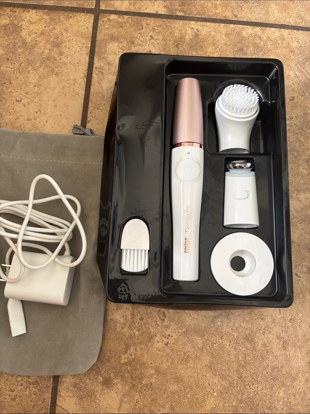 Braun Facial Epilator & Cleansing Set - White with Rose Gold